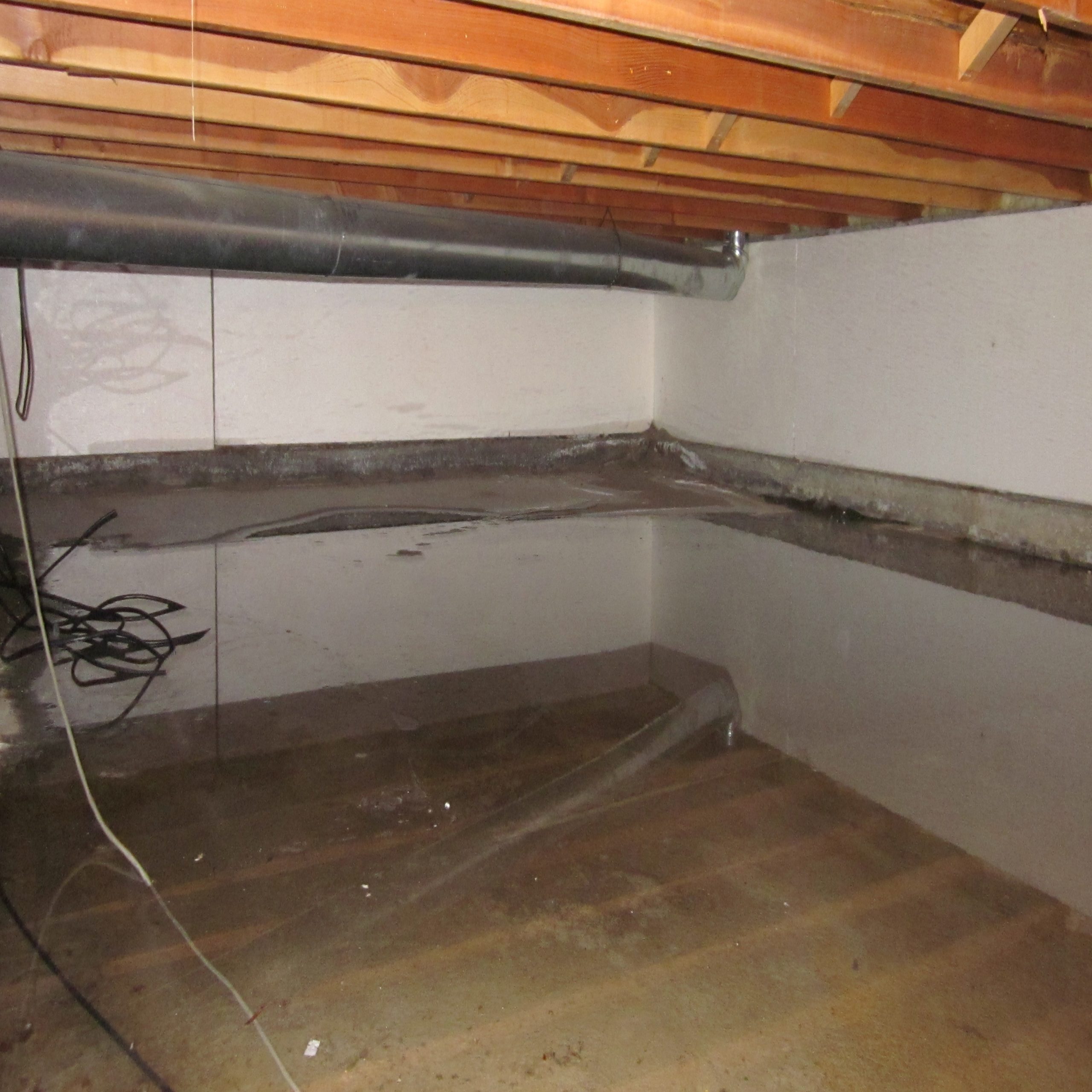 water damage in crawl-space